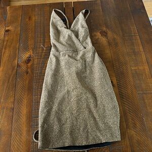 Elegant Backless Gold Dress